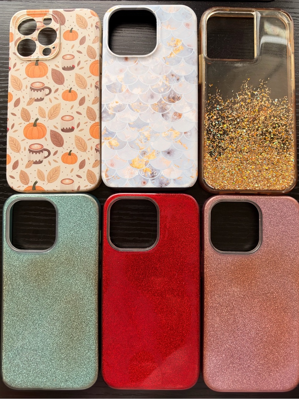 Glitter, Sparkle, Fall, Autumn, Leaves, Mermaid iPhone 13 Pro Case Bundle